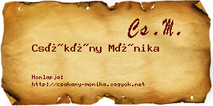 Csákány Mónika névjegykártya