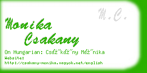 monika csakany business card